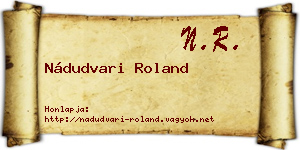 Nádudvari Roland névjegykártya