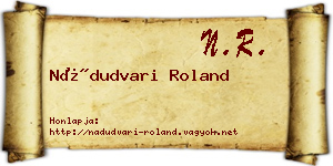 Nádudvari Roland névjegykártya