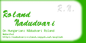 roland nadudvari business card